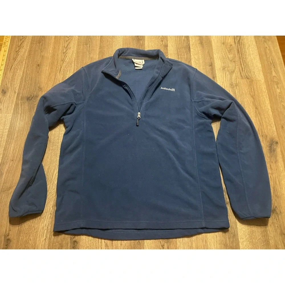 Avalanche‎ Sweater, Men's Size Large, Blue, Pullover, 1/4 Zip Up, Fleece
